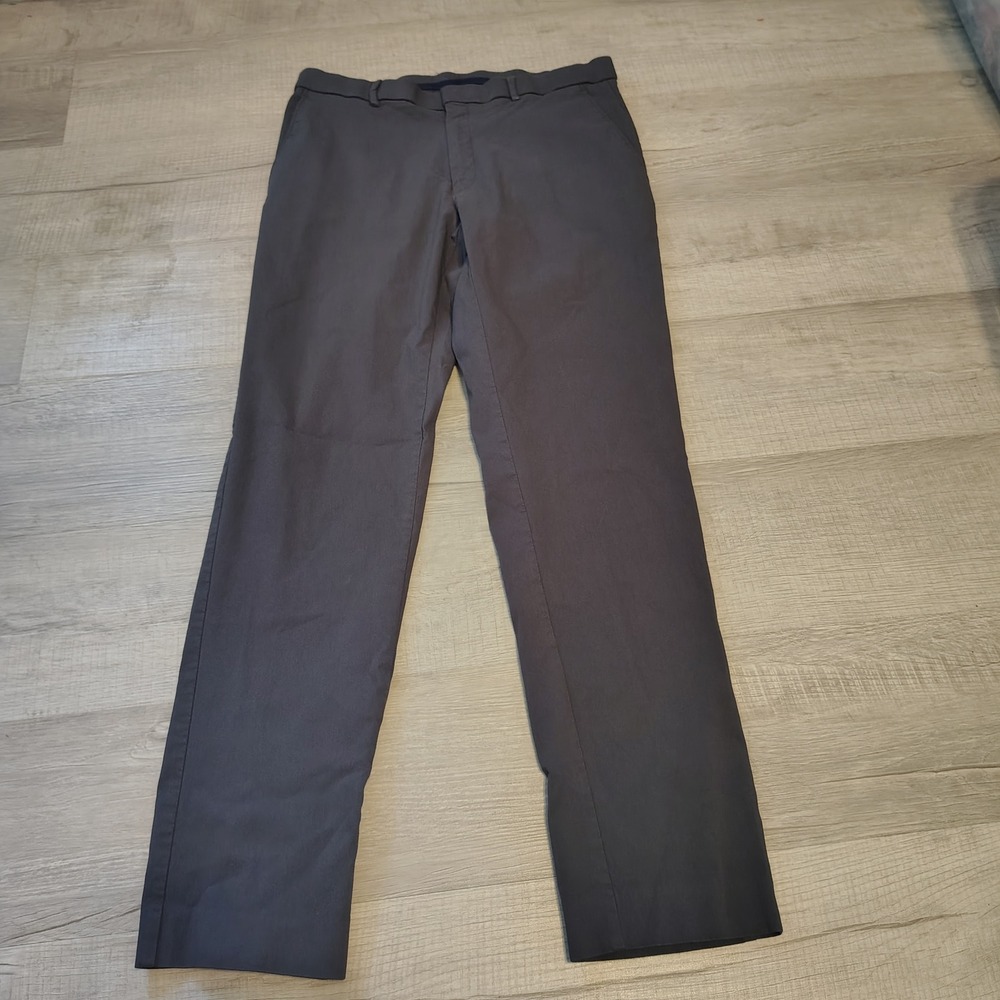 Ralph Ralph Lauren Mens Trousers Charcoal Gray Flat Front Dress Pants 34x30